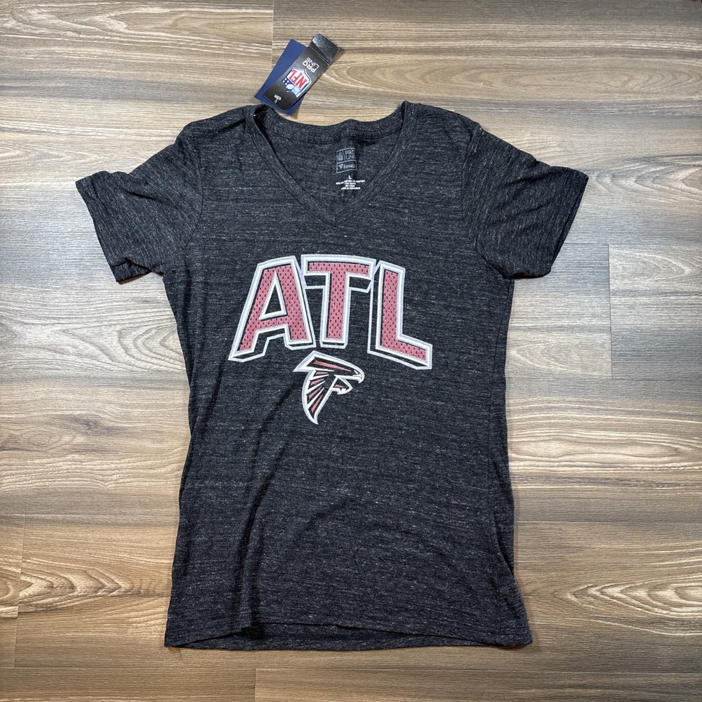 Atlanta Falcons NFL Pro Line By Fanatics Women V Neck Tie Blend Size L